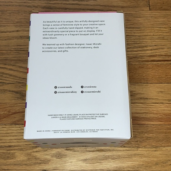 NWOT Isaac Mizrahi Ceramic Decorative Vase - Picture 3 of 6